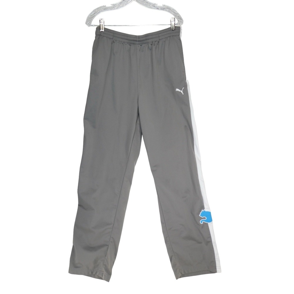 Puma Athletic Pants Adult XL Blue Gray Drawstring Gym Bottoms Mens Retro‎